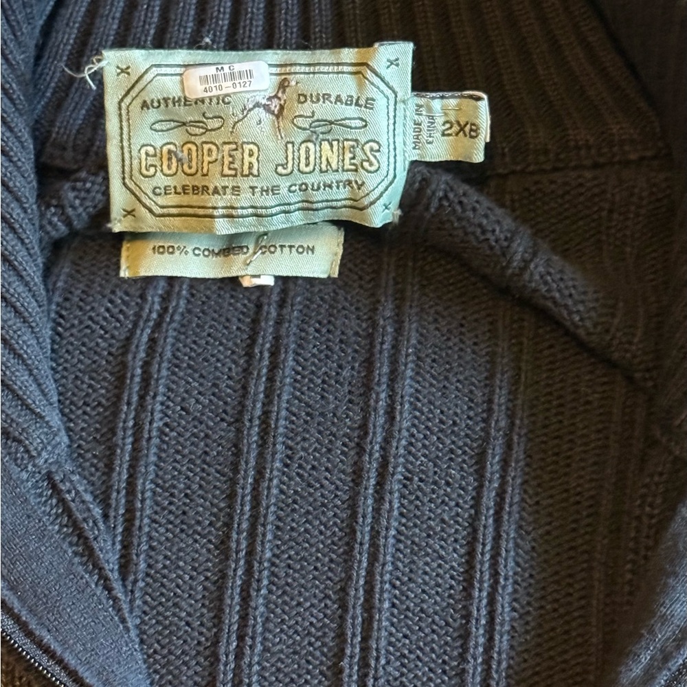 Men's Cooper Jones Gray Ribbed Sweater - Picture 3 of 4